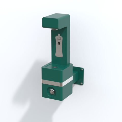 Oasis žalia mechaninė vandens papildymo stotelė laukui montuojama ant sienos, modelis DWM-BC-GRN