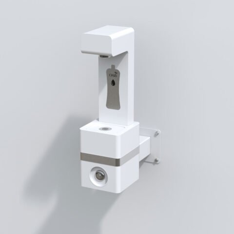 Oasis balta mechaninė vandens papildymo stotelė laukui montuojama ant sienos, modelis DWM-BC-WHI