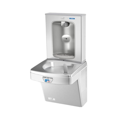 Oasis automatinės Quasar vandens papildymo stotelės ir automatinio vandens fontanėlio rinkinys ant sienos, modelis PWEBQ_SSA+P8ACTY