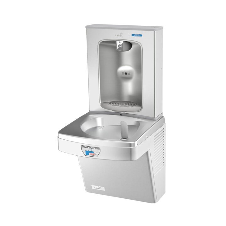 Oasis automatinės Quasar vandens papildymo stotelės ir automatinio vandens fontanėlio rinkinys ant sienos, modelis PWEBQ_SSA+P8ACTY