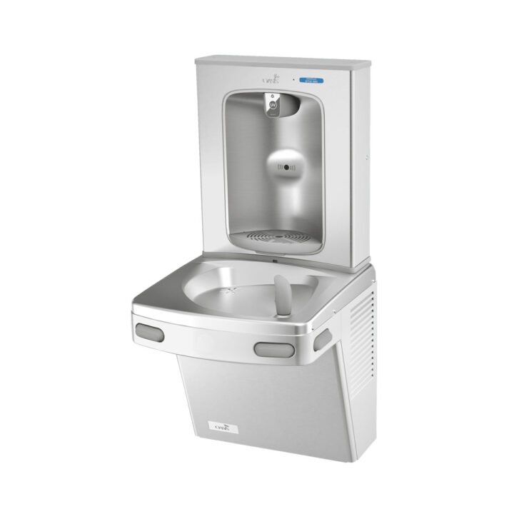 Oasis automatinės Quasar vandens papildymo stotelės ir mechaninio vandens fontanėlio rinkinys ant sienos, modelis PWEBQ_SSA+P8ACY